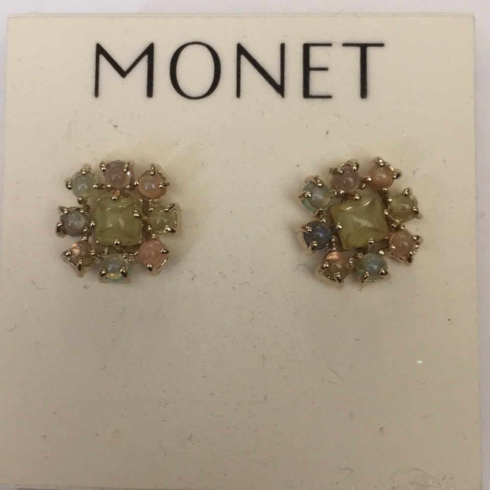 Monet multi-colored stone earrings